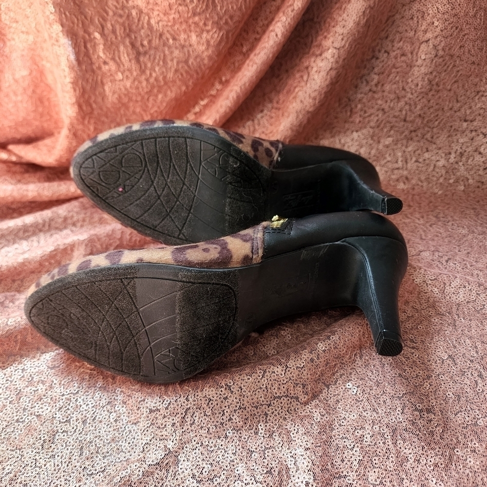 Dexflex Comfort Leopard Print Booties - Size 7.5 Womens, Faux Calf Hair - Picture 5 of 6